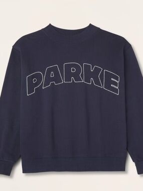 Parke x Target Limited Edition Mockneck Pullover Sweatshirt in Navy Blue
